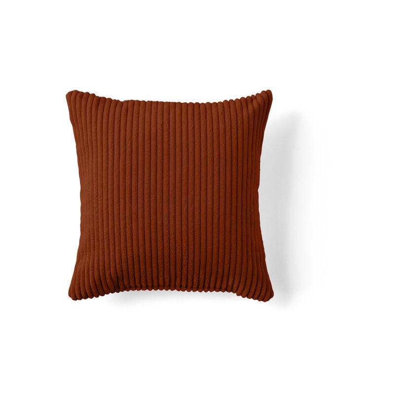 Lisa Design - Rune - coussin - en velours côtelé - 37x37 cm - terracotta