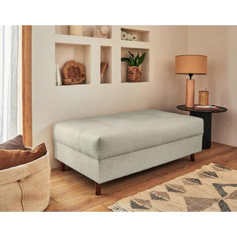 Rune – modularer hocker – aus bouclé-stoff - beige