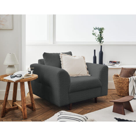 Rune – sessel – aus bouclé-stoff - grau