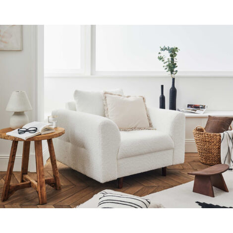 Rune – sessel – aus bouclé-stoff - weiß