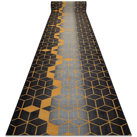 Runner anti-slip 67 cm HEKSAGON Hexagon black / gold black 67x1150 cm