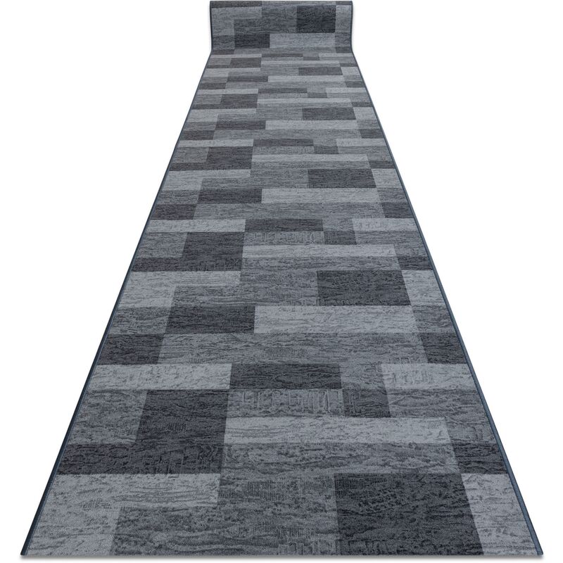 RugsX Anti-Slip Icona Runner in Grey | Size: 80 cm x 100 cm