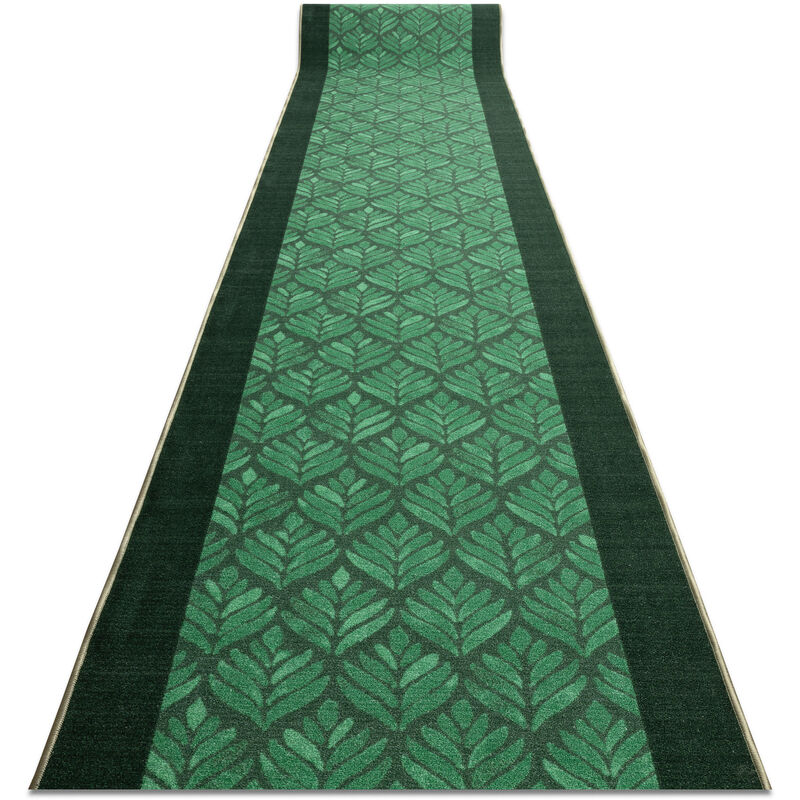 RugsX Anti-Slip Leaves Runner in Green | Size: 100 cm x 160 cm