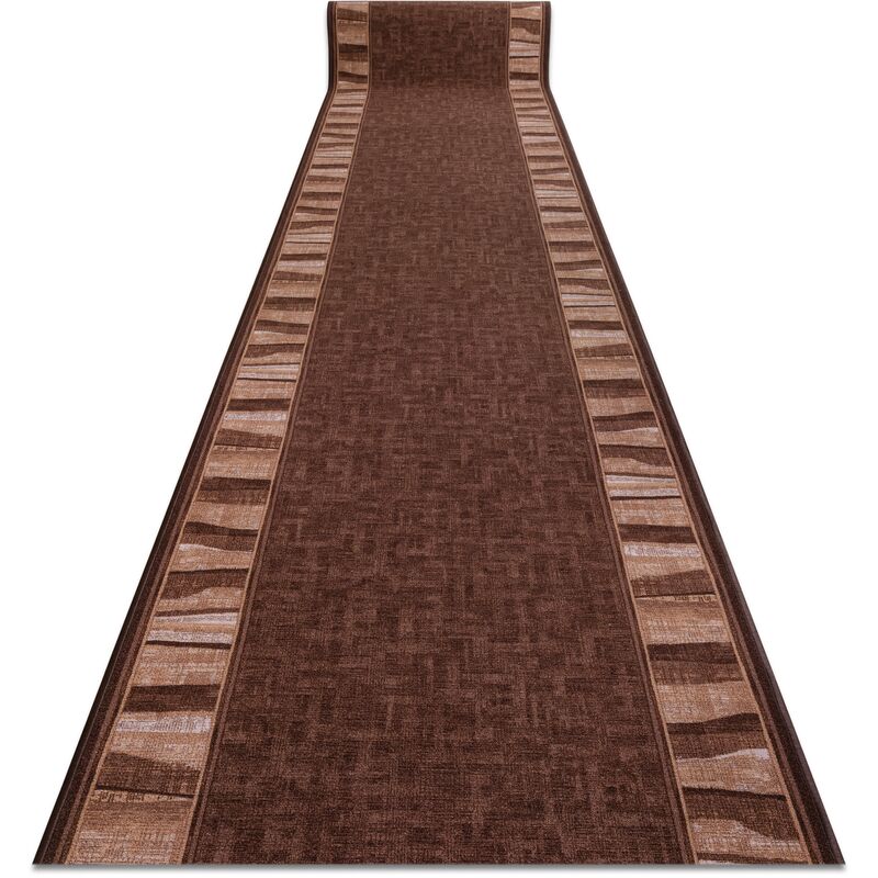 RugsX Anti-Slip Linea Runner in Brown | Size: 67 cm x 210 cm