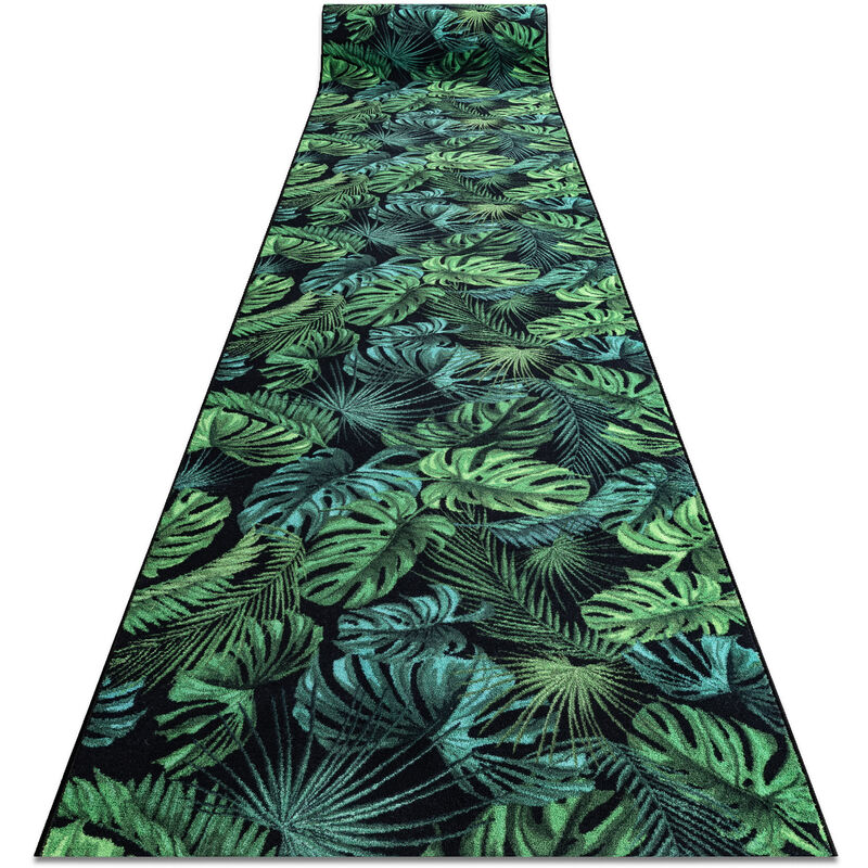 Rugsx - Runner anti-slip monstera Leaves, gum green 80 cm green 80x100 cm