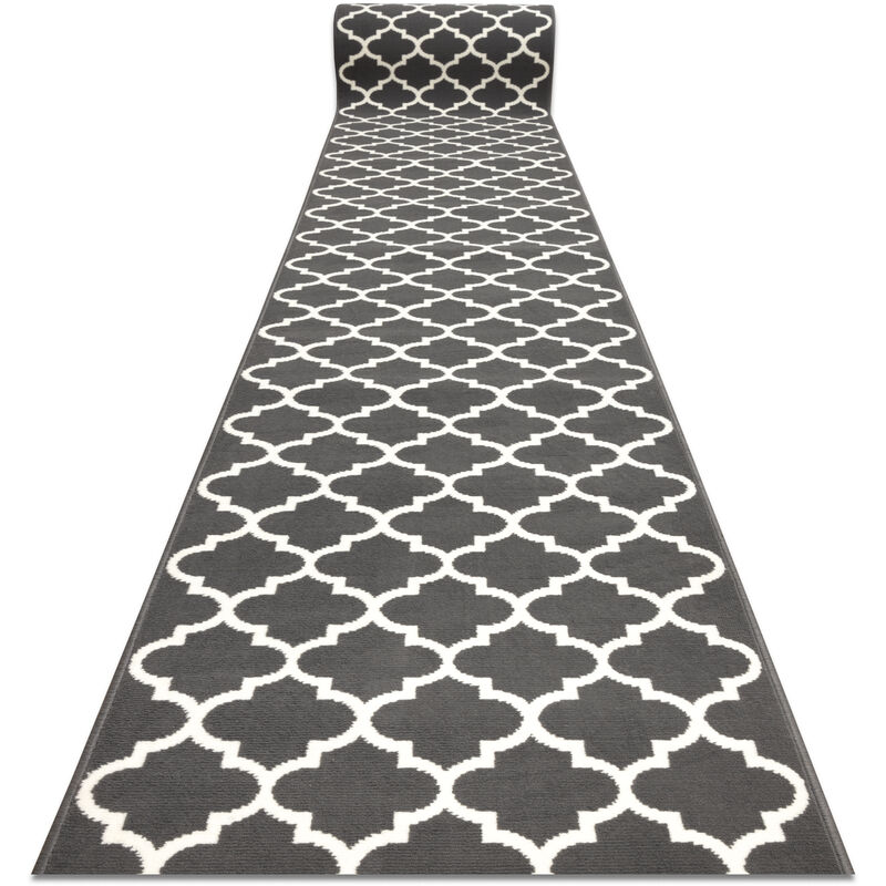 Rugsx - Runner bcf morad Trelis Moroccan trellis grey / cream 60 cm grey 60x130 cm