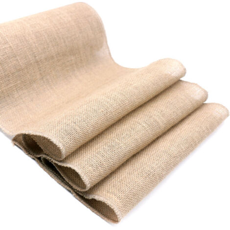 Runner da tavola in iuta 30 cm x 10 m, con bordi cuciti, ideale per decorazioni di matrimoni, festival e feste.