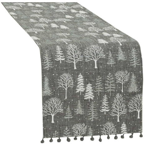 Runner da tavola natalizio 50x100 Winter Magic Ash Grey