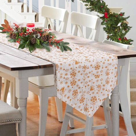 Benera Runner da tavolo set da 2 pezzi tovaglia sottile decorazione da tavolo cucina 140 x 40 cm sala da pranzo soggiorno motivo punto lucido 