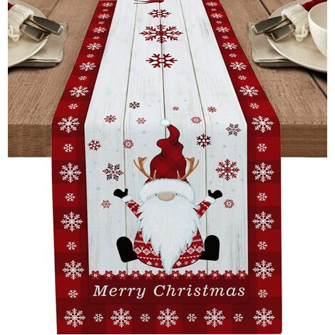 Faviye Banner da tavola Natalizio in Cotone Poliestere con Stampa Runner Nappe per la Cena di Natale