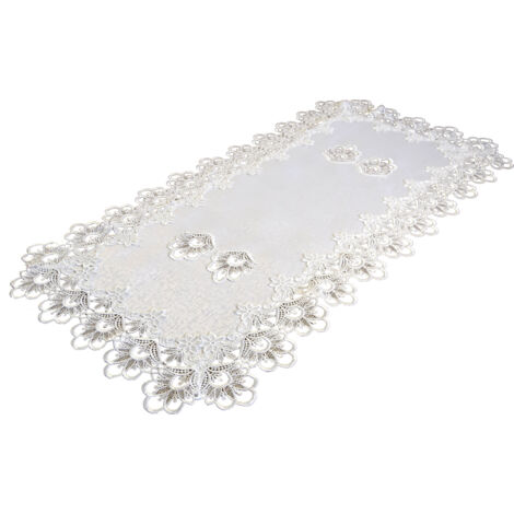 Runner da tavolo bianchi con pizzo 50/100