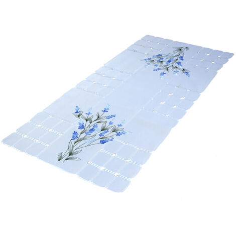 Runner da tavolo bianco ricamato 40/85 Runner da tavolo primaverile con fiori blu colorati