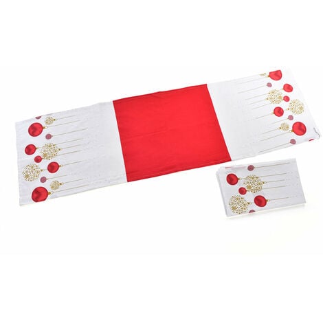Runner in cotone "Noel" decorata per tavolo di Natale 40 x 140 cm