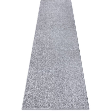 Runner SANTA FE silver 92 plain, flat, one colour grey 70x330 cm