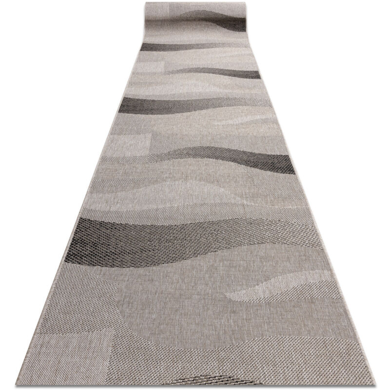 Rugsx - Runner sizal floorlux design 20212 silver / black 70 cm beige 70x780 cm