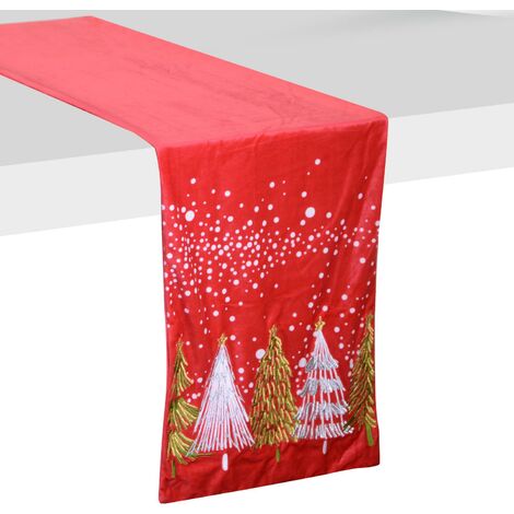 Runner rosso cm 120x40 per decorazioni di natale da addobbi tavola di casa