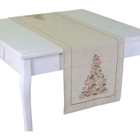 Runner tessuto stile 11 beige cm40x140