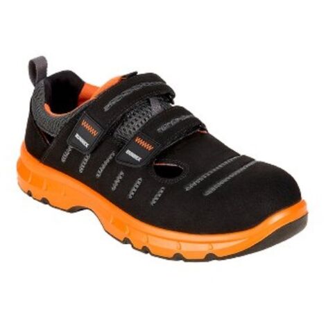RUNNEX® 5176 Gr. 45 RUNNEX® S1P-ESD-Sicherheitsklettsandalen FlexStar schwarz/or
