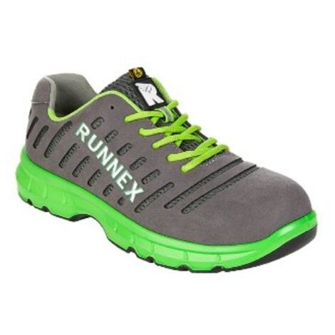 RUNNEX® S1P ESD-Sicherheitshalbschuhe FlexStar grau/ grün 5170 Gr.48