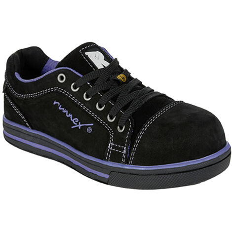 RUNNEX® S3-Damen-ESD-Sicherheitshalbschuhe Girl-Star schwarz/violett 5380 Gr.40