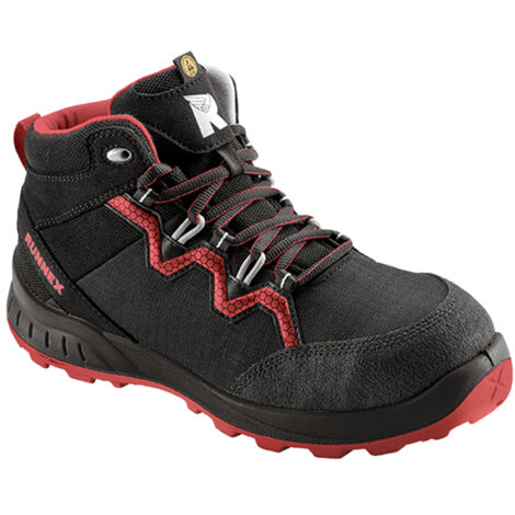 RUNNEX® S3-ESD-Sicherheitsschnürstiefel TeamStar, Schwarz/Rot