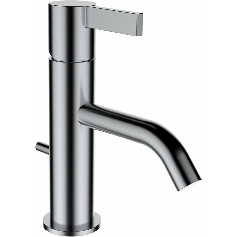 

Laufen - Running Kartell Mezclador monomando para lavabo, caño fijo, con válvula de desagüe, 115 mm de proyección, color: acero inoxidable pulido