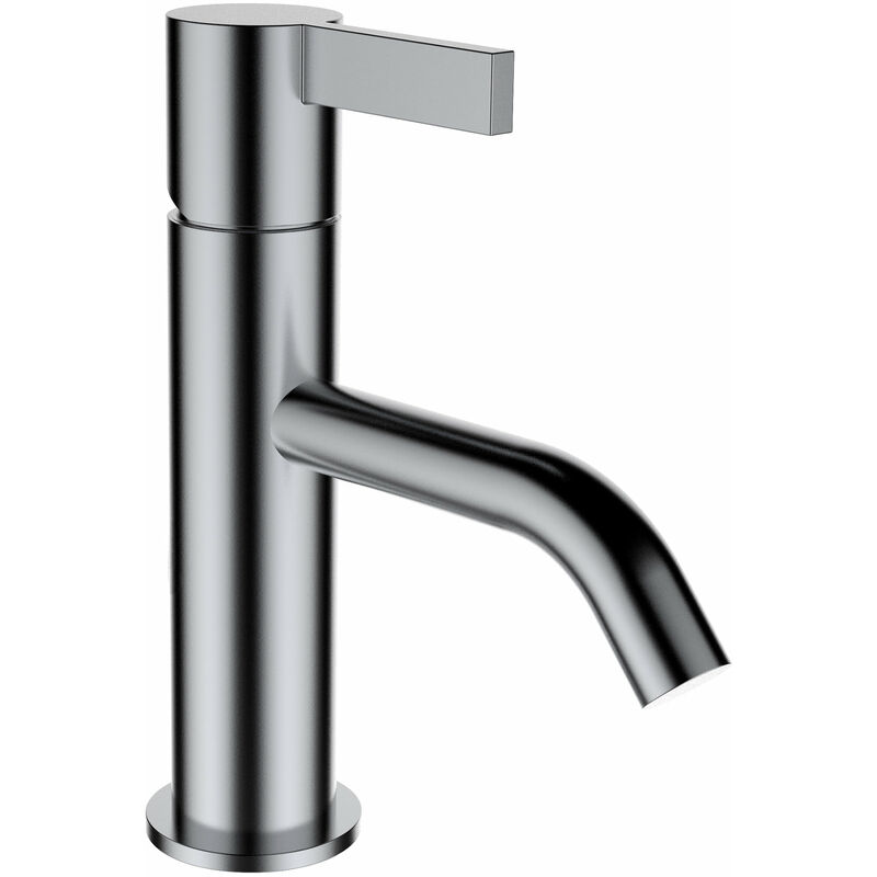 

Running Kartell Mezclador monomando para lavabo, caño fijo, sin válvula de desagüe, 115 mm de proyección, color: acero inoxidable pulido
