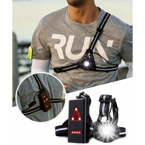 Running Torso Light, Usb Rechargeable Led Running Light Running Chest Light Adjustable 90 Right Angle Chest Light 3 Modes Jogging Light Running Fishing Hiking Sports
