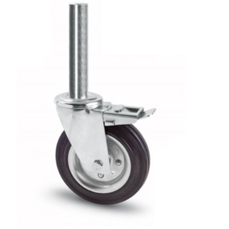 Ruota AVO 103BI 200x50 rivestimento gomma girevole con perno freno trabattelli