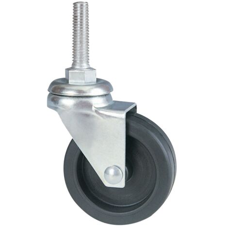 Ruota AVO 220B 50x18 rivestimento gomma nucleo plastica girevole con bullone M10