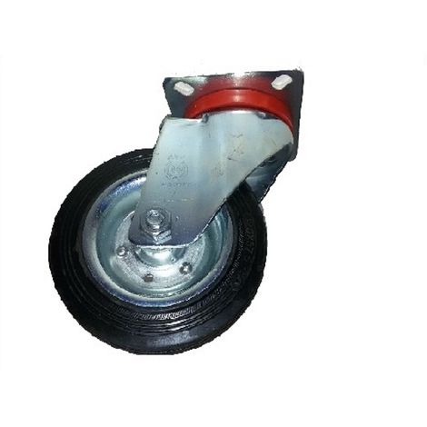 RUOTA AVO 80 125 x 37,5 mm CON RIVESTIMENTO IN GOMMA PIENA E SUPPORTO GIREVOLE