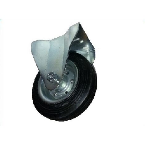 RUOTA AVO 80A 125 x 37,5 mm CON RIVESTIMENTO IN GOMMA PIENA E SUPPORTO FISSO