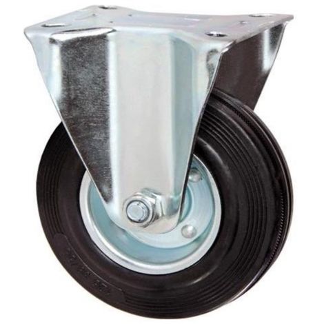RUOTA AVO 80A RIVESTIMENTO IN GOMMA 140x37,5 MM STAFFA IN ACCIAIO SUPPORTO FISSO