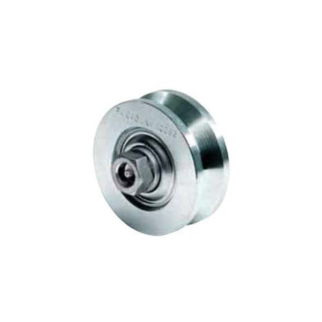 Ruota Cancelli Gola V Con Ingrassatore Due Cuscinetti Art.323 - mm.120x44