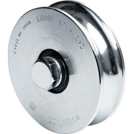 RUOTA CANCELLO A FISSARE GOLA TONDA 315 COMUNELLO - ZINCATA + DOPPIO CUSCINETTO GOLA MM 16 MM 120- 2 pezzi
