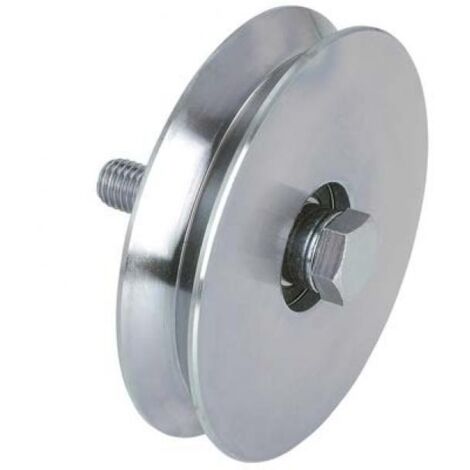 RUOTA CANCELLO A FISSARE GOLA V 402 COMBI - ZINCATA + CUSCINETTO MM 120 - 1 pezzo
