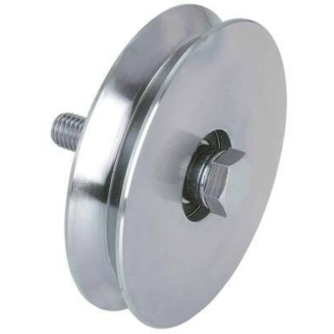 RUOTA CANCELLO A FISSARE GOLA V 402 COMBI - ZINCATA + CUSCINETTO MM  50 - 2 pezzi