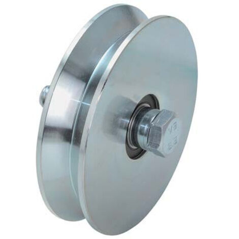 RUOTA CANCELLO A FISSARE GOLA V 407 COMBI - ZINCATA + DOPPIO CUSCINETTO MM 100 - 1 pezzo