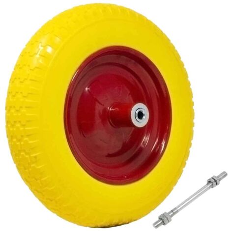 Ruota carriola da 110 / 170mm antiforo asse corto con cuscinetto a sfera