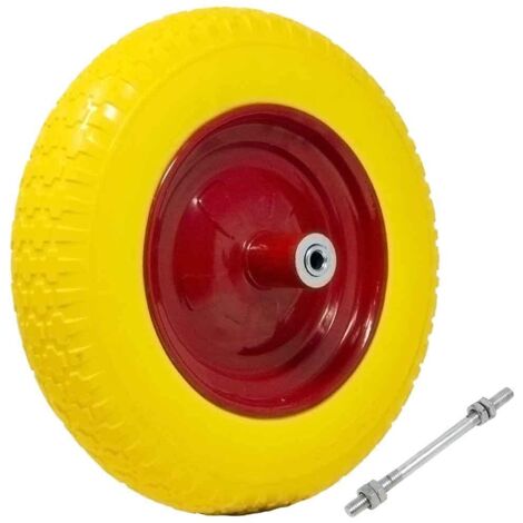 Ruota carriola da 150 / 210mm antiforo asse lungo con cuscinetto a sfera