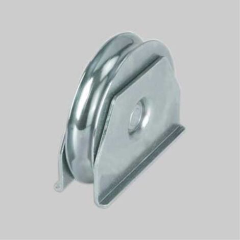 Ruota con supporto laterale per cancelli gola tonda 80 mm