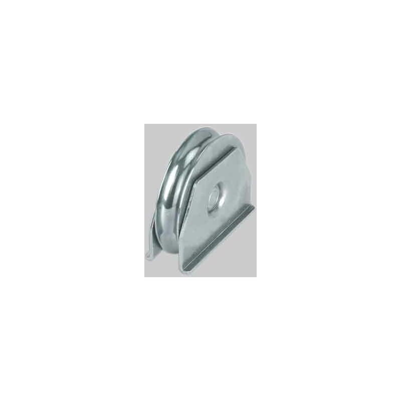 Image of Brico Dea - ruota con supporto laterale per cancelli gola tonda mm 80