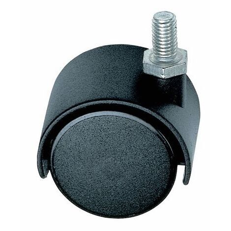 Ruota Doppia in Nylon con Perno Girevole   40 mm Filetto 8x15 mm Maurer 2pz
