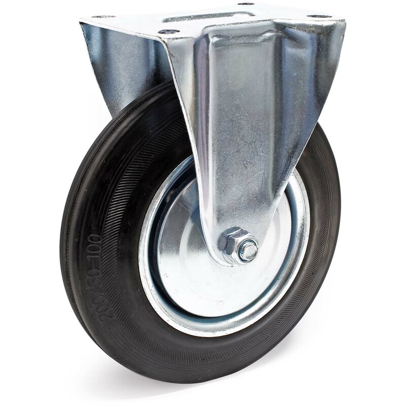 Image of Xpotool - Ruota fissa 200mm max 150kg in gomma piena con cerchio in metallo Rotella