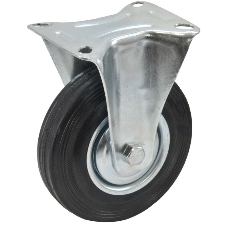 RUOTA FISSA AWTOOLS CON GOMMA NERA 200mm