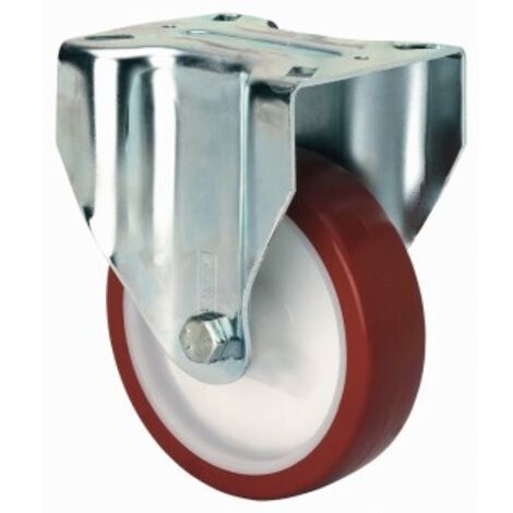 RUOTA FISSA IN POLIURETANO ROSSO DA 80MM 2-2360