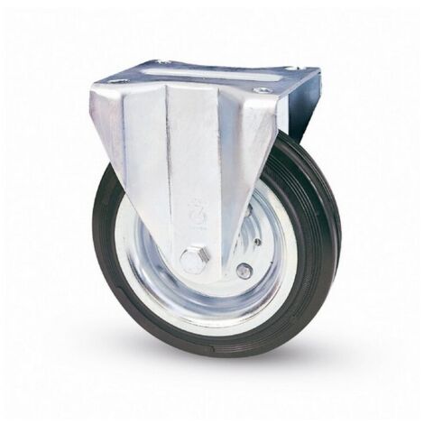 Ruota Fissa per Carrelli Art.80A mm.200-Piastra mm.100X85