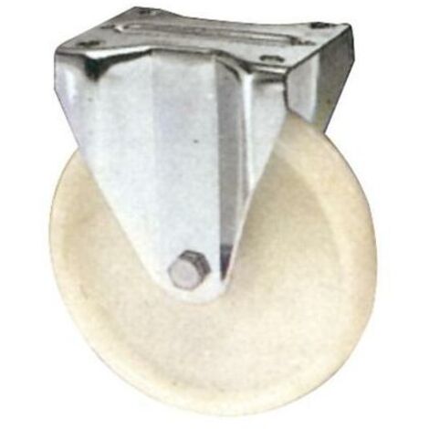 Ruota Fissa per Carrelli Nylon Art.118Bis/A mm.125-Piastra mm.115X85