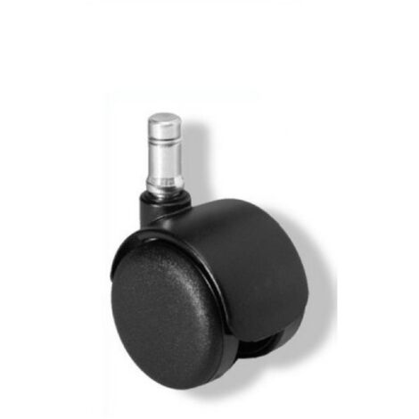 ruota gemellare per poltrone in nylon nero 50 mm codolo 11x20 ricambio ruote