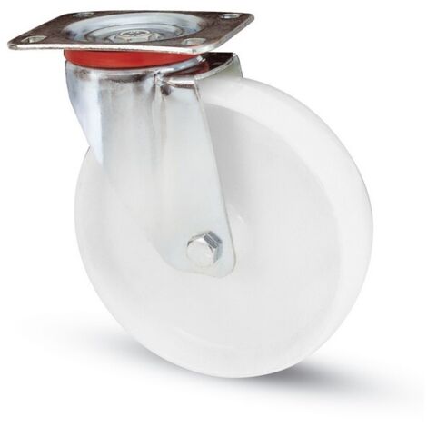 Ruota Girevole per Carrelli Nylon Art.118Bis mm.80-Piastra mm.100X85